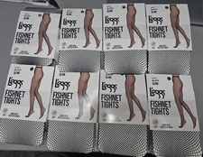 8 X NEW L'eggs FISHNET TIGHTS Black Size S/M Flattering Soft Recycled Fibers