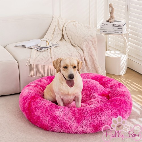 Premium Donut Plush Pet Dog Cat Bed Fluffy Soft Warm Calming Bed Sleeping Nest - Picture 63 of 68