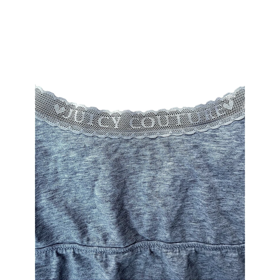 Vintage Juicy Couture Gray Cotton Lg Sleep Slip Dress Adjustable Straps Y2K Cute - Image 3 of 4