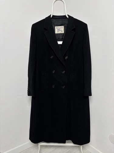 Cappotto pesante Burberry’s in cashmere e lana nero taglia lungo 14