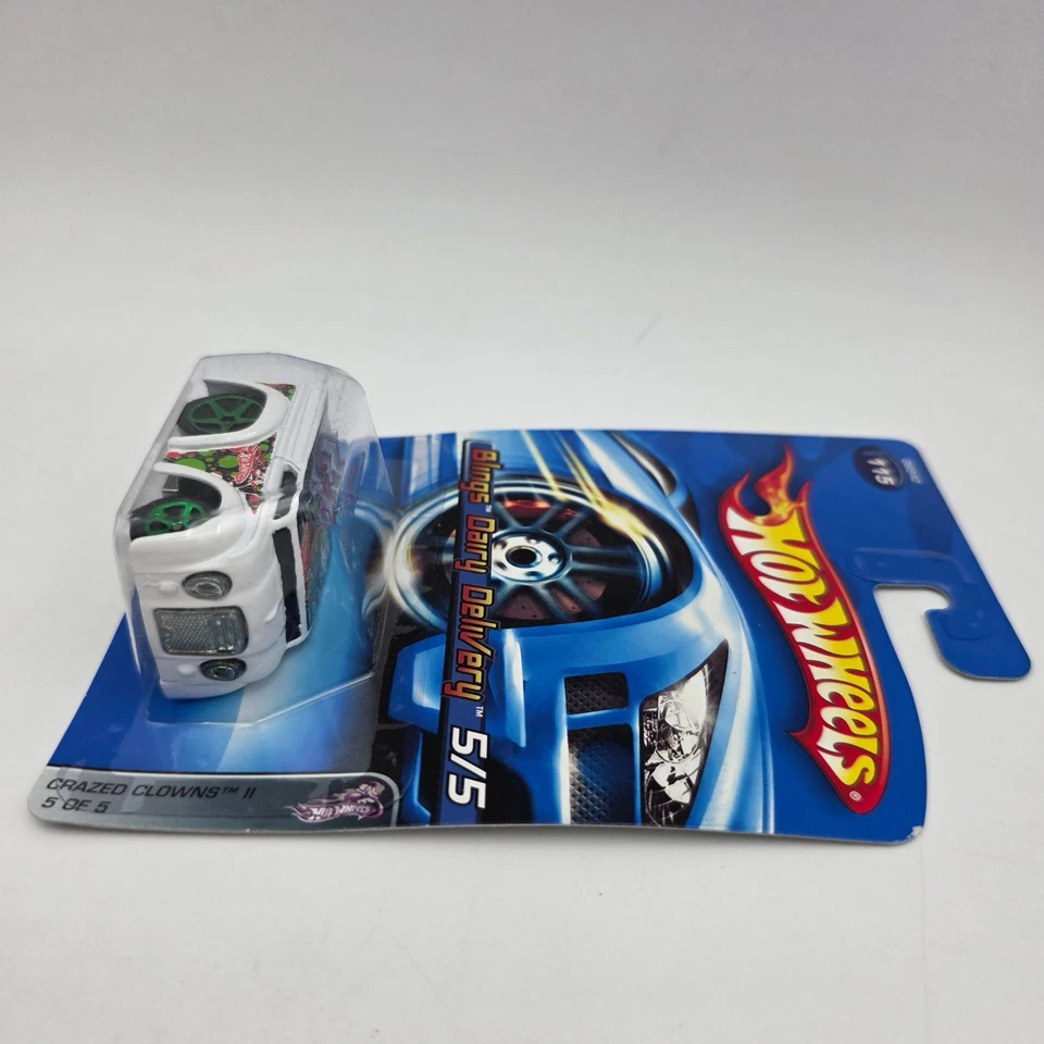 Hot Wheels Blings 乳制品交付压铸汽车 2005 Crazed Clowns 5/5 白色玩具 — 第 4/4 张图片