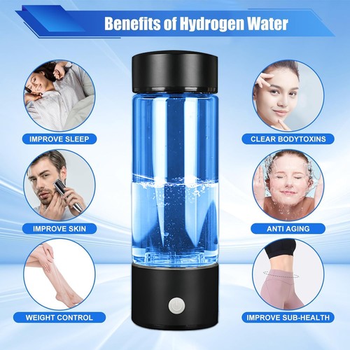 Hydrogen Water Bottle Generator 3 In1SPE/PEM Water IonizerGlass Hydrogenated - Picture 6 of 7