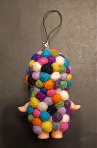 Colorful Fluffy Kewpie Doll Strap Cute Figure Charm Handmade from japan (1) - Picture 2 of 4