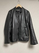 Schott black leather single rider