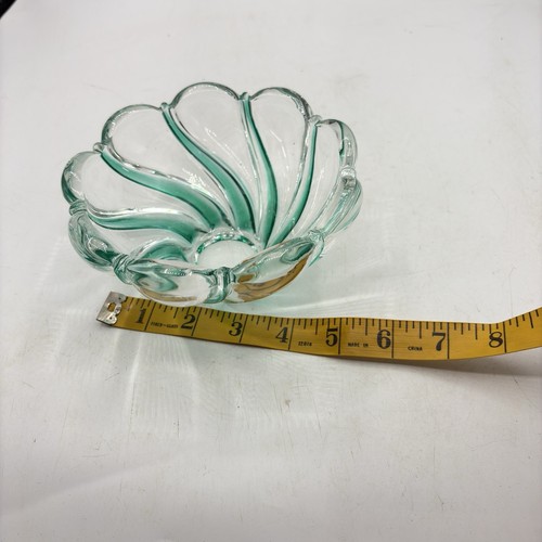Vintage Mikasa Peppermint Green Swirl Crystal Glass Candy Dish - Picture 9 of 9