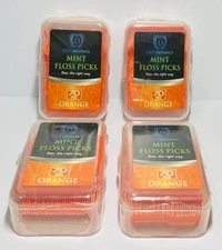 🦷 Dentadvance Mint Floss Picks Orange – 4 Pack x70 units – mint flavor