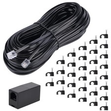 Telephone Extension Cord Phone Cable Line Wire With Standard RJ11 Plug 100FT