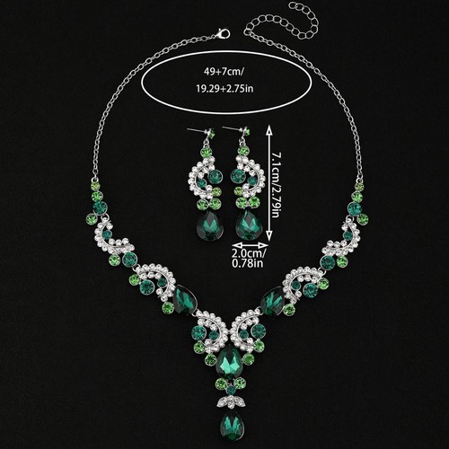Adjustable Exquisite Jewelry Sets Choker Necklace Earring Set Jewelry Gifts - Picture 2 of 11