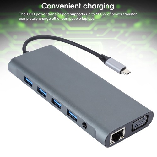 12 In 1 USB 3.0 For VGA PD USB Hub For OS X Laptop Docking Station Adapt FY - Afbeelding 7 van 16