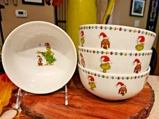 DR.SEUSS HOW THE GRINCH STOLE CHRISTMAS CERAMIC BOWLS SET OF 4 NEW 2025 MAX TREE