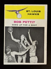 Vintage BOB PETTIT 1961-62 Fleer #59 MVP NBA All Star St Louis Hawks VG