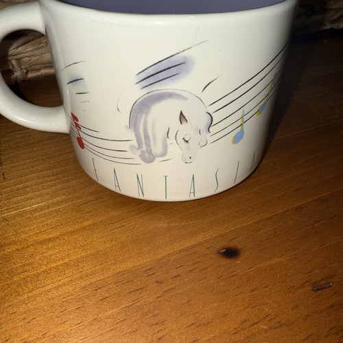 Disney Store Fantasia Coffee Cup Mug Angels  Pegasus Dancing Music Notes EUC - Picture 3 of 3