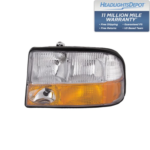 Headlight Halogen w/Fog Left Driver New Fits 98-04 GMC Sonoma /Jimmy /Bravada - Picture 1 of 7
