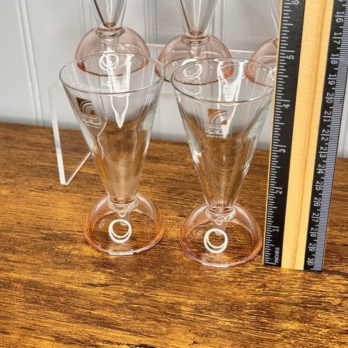 Vintage 5 Luigi Bormioli Pink Light & Music Tintoretto Liqueur Glasses Italy - Picture 6 of 9