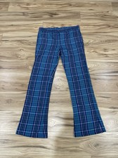 Vintage 70s Wrangler Plaid Bell Bottom Flare Pants Men s 34x31