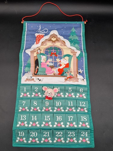 Vintage 1987 Avon Christmas Advent Calendar With Mouse Santa Mrs Claus Deer Snow - Picture 2 of 13