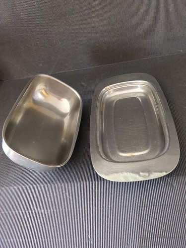 VINTAGE/GEBRAUCHBARE EDELSTAHL BUTTERDOSE MIT DECKEL - Bild 4 von 7