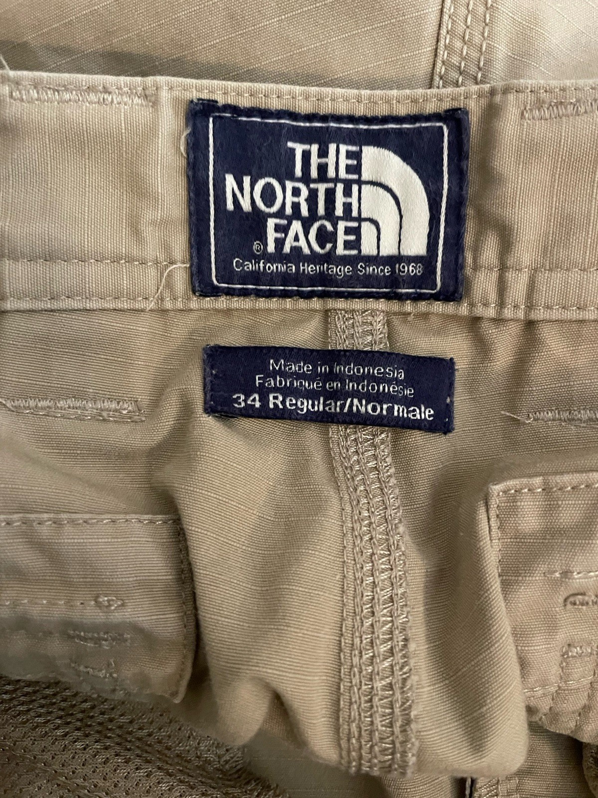 The North Face Mens Cargo Shorts Outdoor Hiking Casual Khaki 34 Ripstop Cotton thumbnail 3