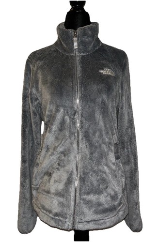 The North Face Ositio Gray XS Polyester Full Zip High Neck Jacket Zip Pockets