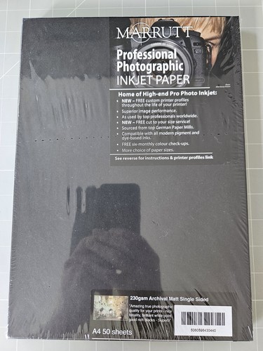 Marrutt 230gsm Archival Matt Single Sided Inkjet Photo Paper (A4-50 Sheets)