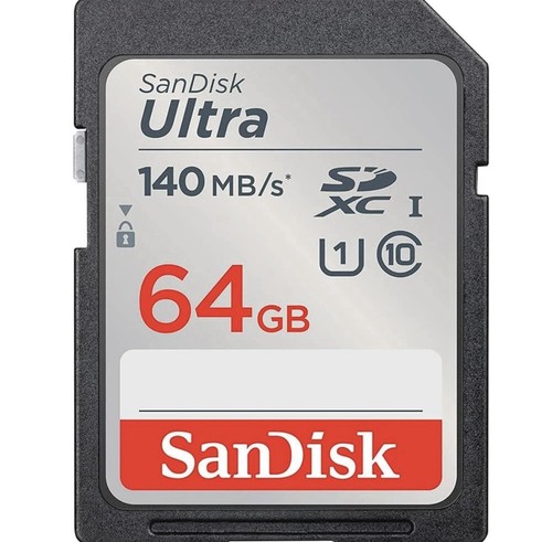 Scheda SanDisk 64GB Ultra SDXC fino a 140 MB/s con App A1 Performance Classe UHS-I  - Foto 1 di 3