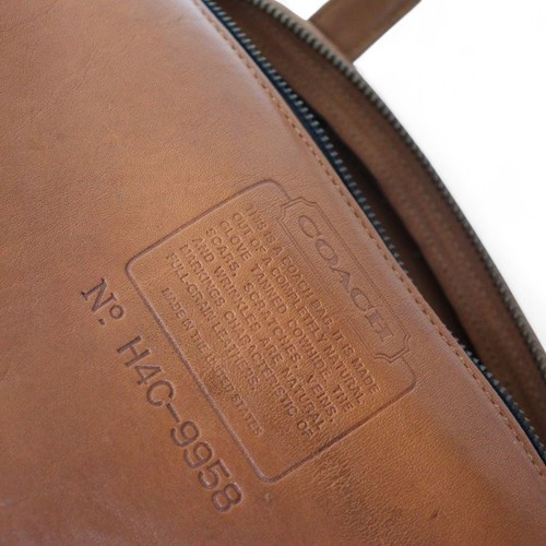 Coach Vintage 9958 Tan Pelham Dome Domed Zip Satchel Leather Shoulder Bag USA - Picture 10 of 10