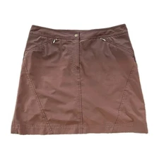 Cutter & Buck Performance Skirt Womens Brown Lined Pockets Back Zipper Size 8