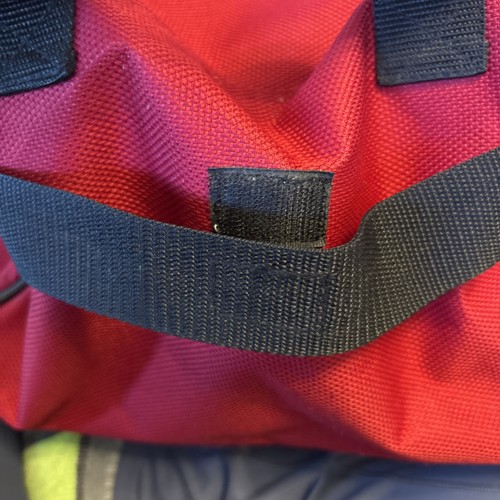 Vintage Bill Blass 16” Weekender Multi Compartment Red/black Duffle Bag - Picture 9 of 19