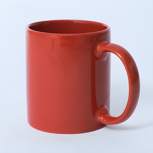 Round Red Ceramic Coffee Mug - A Perfect Gift for Home and Office Regular Use
