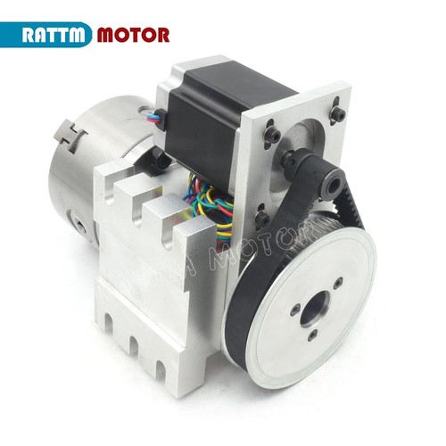 The 4th Axis K11-100mm 3 jaw chuck A Axis Rotary Axis+65mm Tailstock for CNC『IT』 - Foto 2 di 11