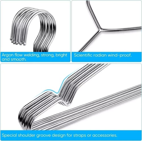 Wire Hangers 30 Pack Coat Hangers Strong Heavy Duty Stainless Steel Metal Hanger - Picture 6 of 7