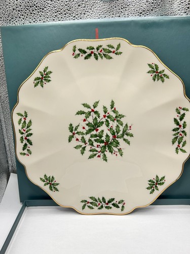 Vintage 11.75" LENOX China Lenox Holiday Cake Platter Made in USA - Picture 2 of 6