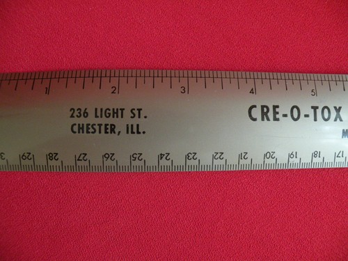 Regla de control de termitas vintage CHESTER Illinois Cre-O-Tox década de 1950 - Imagen 2 de 2