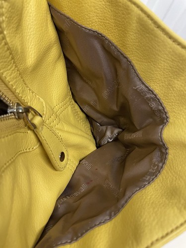 Vintage Y2K Just Cavalli Yellow Quilted Studded Leather Top Handle Tote Hand Bag - Picture 18 of 22