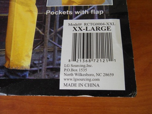 3-Piece PVC/Polyester Protective Rainsuit Jacket Bib Overall Detachable Hood XXL - Picture 10 of 12