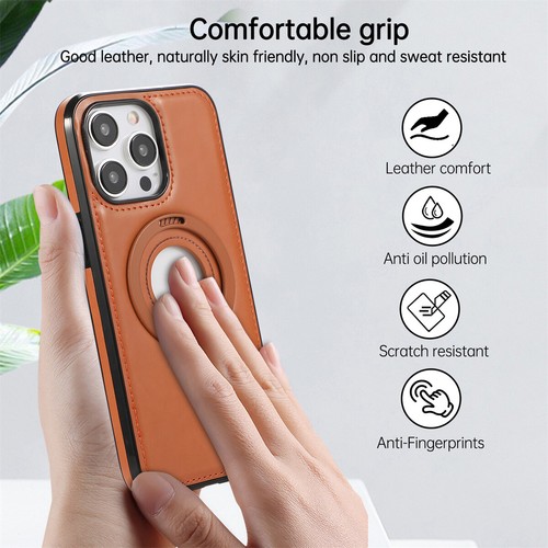 Magnetic Luxury Leather Phone Case With Ring Holder For iPhone 15 14 13 Pro Max - Picture 49 of 54