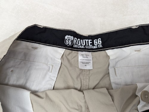 Route 66 Mens Flat Front Beige Shorts Size 40 Nice 👍 - Picture 4 of 13