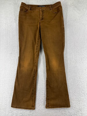 Company Ellen Tracy Pants Womens 10 Brown Denim Jeans Bootcut Western  Cotton