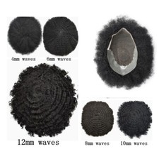 Afro Curl Mens Toupee Hairpiece French Lace Front African American Hair Unit us