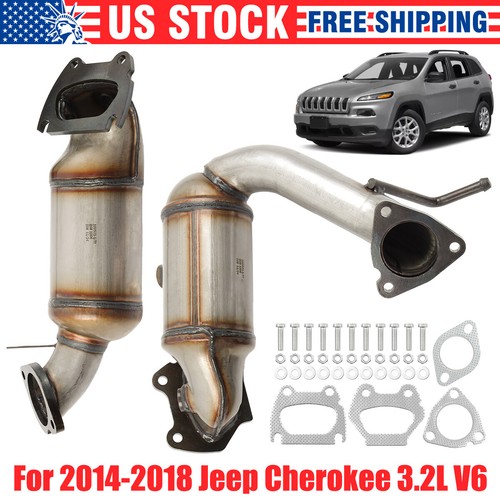 Both Front & Rear Catalytic Converter Fits 2014-2018 Jeep Cherokee 3.2L V6  EPA - Picture 1 of 9