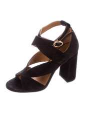 Chloe Suede Black Sandals 36.5