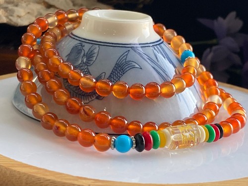 Certified 6mm Natural Yanyuan boutique agate jade necklace25 inches 2182 - Picture 4 of 6