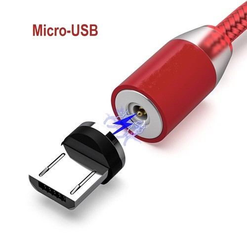 Charging Cable Magnetic Tip iPhone Samsung USB C Micro Charger Cord LED pack 540 - Picture 17 of 36