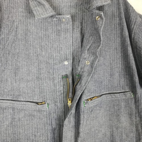 Key Mens Coveralls Jumpsuit Farm Wear Blue Herringbone Stripe Workwear 44 - Picture 10 of 10