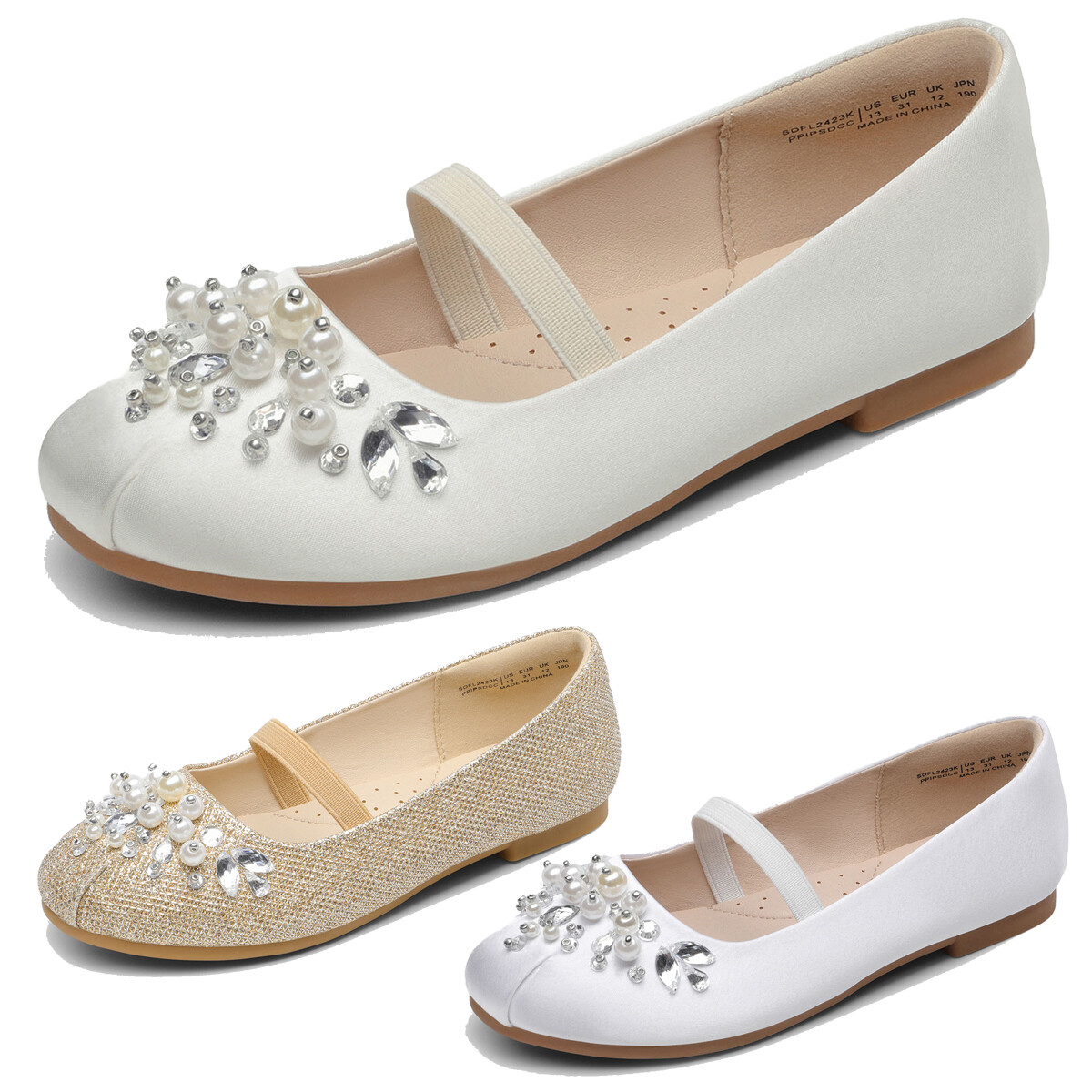 Girls Flat Shoes Ballerina Shoes Lightweight Wedding Shoes Dress Shoes