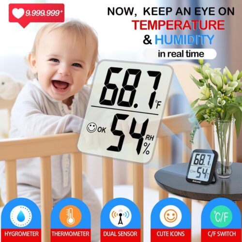 2 Pack Temperature and Humidity Monitors, Hygrometer Sensor, Room Thermometer - Picture 2 of 11