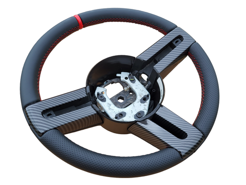 SHELBY GT500 FORD MUSTANG 2005-2009 LEATHER NAPPA STEERING WHEEL CARBON RED NEW - Picture 7 of 16