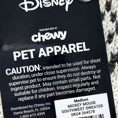 Disney Chewy Mickey Mouse Southwest Cozy Dog Pet Sweater Size Medium NEW! - Picture 5 of 8