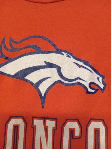 Denver Broncos NFL Women Tshirt Size 2XL Orange Broncos Spell Out Glitter - Picture 8 of 15