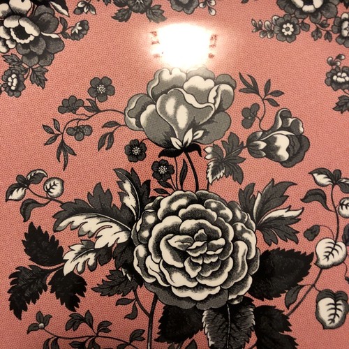 Spode Archive Collection British Flowers Rosa 13” Serving Plate Black and Pink - Picture 2 of 7